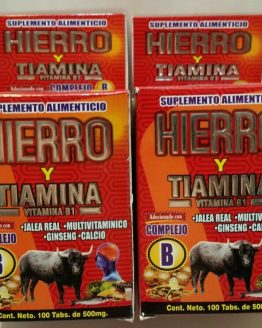 2 Bottles Hierro y Tiamina Vitamina B1 Added with Complex B Total 0 tablets