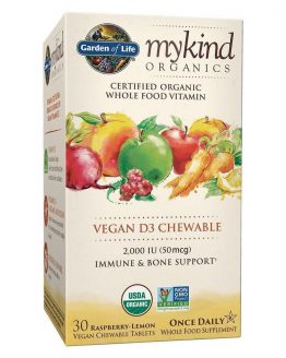 Garden of Life Vitamin D3 - mykind Vegan Organic Chewables 30 Ct,  exp 21
