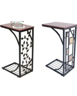 1/2PCS C Small Sofa End Table Narrow Snack Table Stand Leaf/Rectangle Pattern