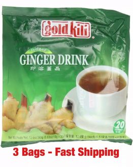 3 Bags - Gold Kili Natural Instant Ginger Tea Drink (60 sachets total)