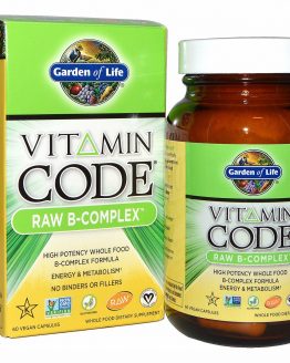 Garden of Life Vitamin Code Raw B-Complex 60 Vegan Caps Gluten-Free, Kosher, No