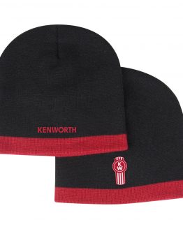 Kenworth Trucks Motors Black & Red Stripe Winter Beanie Cap