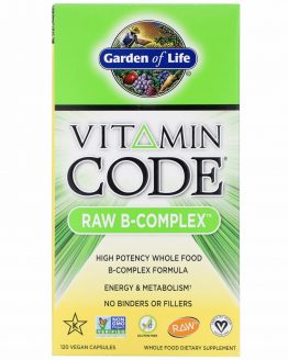Garden of Life Vitamin Code Raw B-Complex 1 Vegan Caps Gluten-Free, Kosher, No