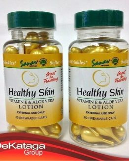 2 Bottles of HEALTHY SKIN Vitamin E Aloe Vera LOTION Capsules 60 ct