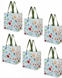 Earthwise Reusable Grocery Bags Shopping - Totes (Pack of 6) (Back to School)