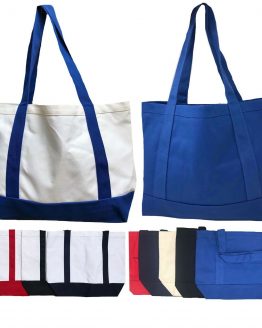 Cotton Canvas Reusable Grocery Shopping Kitchen Beach Tote Bags Gusset 19"