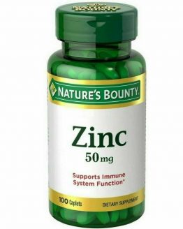 Nature's Bounty Zinc 50 mg 100 Caplets Supports Immune System Function